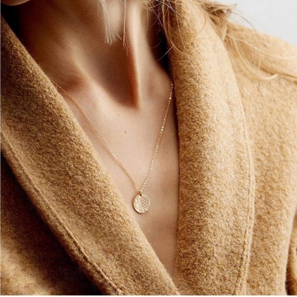 Gold 14k Gold Plated 3pc Bar & Linked Chain Disc Necklace Set - Picture 2 of 4